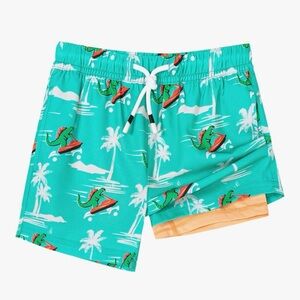 Surf Cuz Dinosaur Jet Ski Kids Swim Trunks